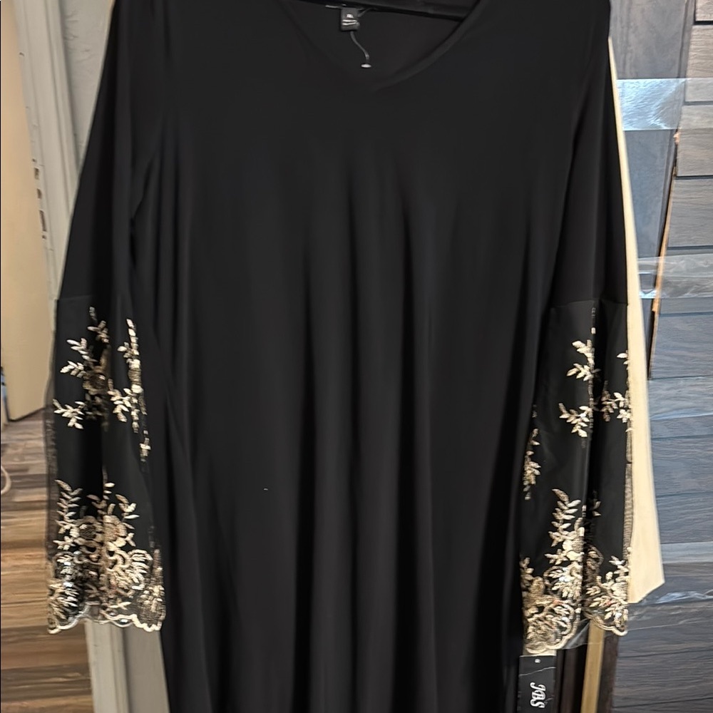 J.B.S. Black and Gold Long Sleeve Dress